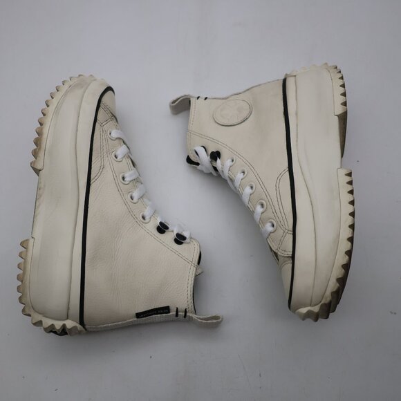 Converse Run Star Hi Egret Women's 5.5 White Leather Water Repellent Sneakers - Picture 8 of 10